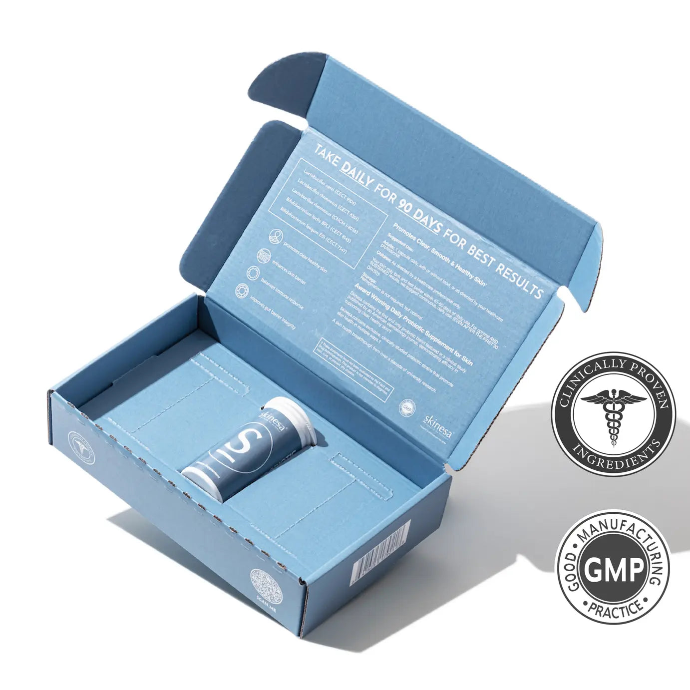 skinesa shipper box with bottle