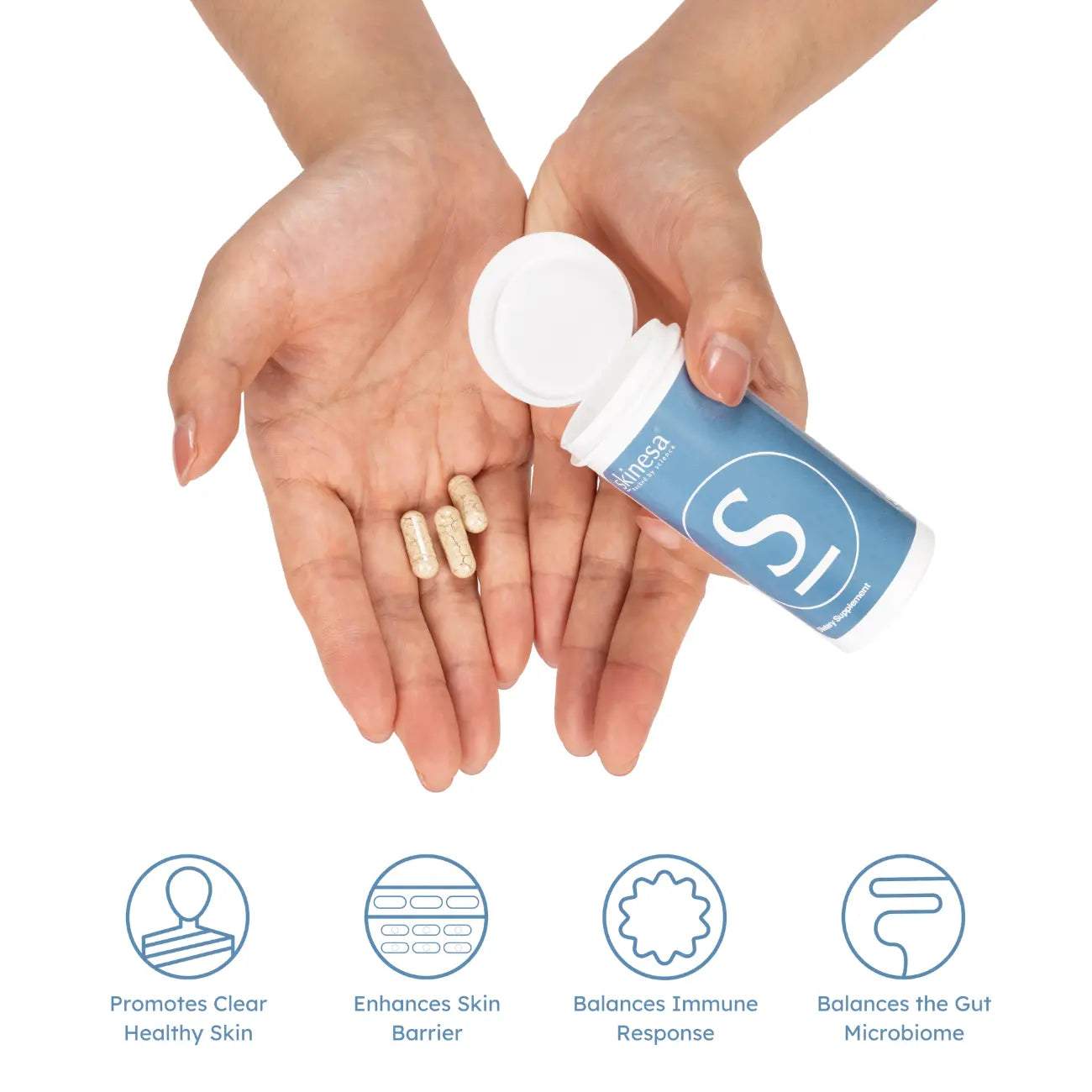 Skinesa capsule size is very small for easy swallowing